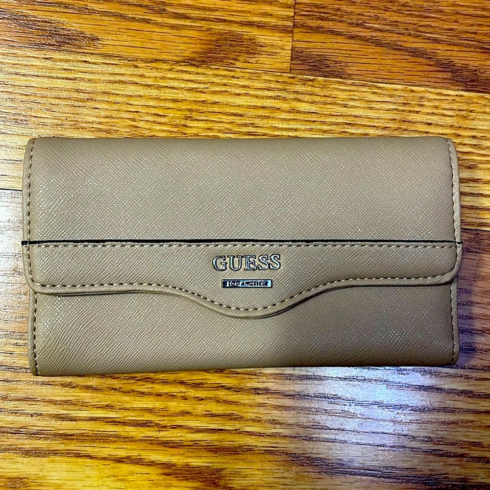 GUESS of Los Angeles wallet. Tan. Brand new, never used